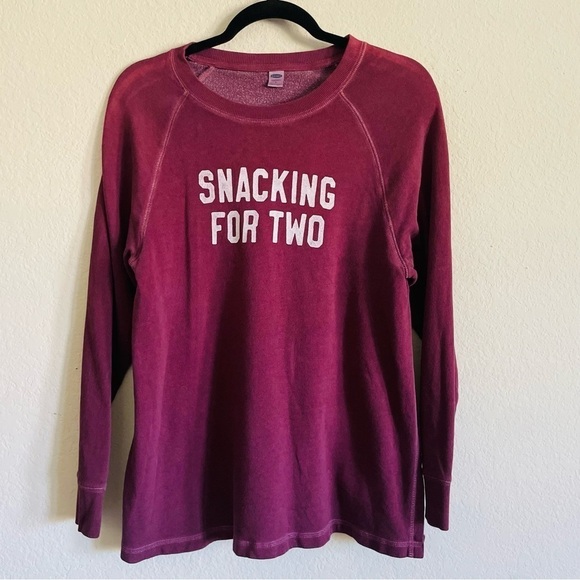 Old Navy Sweaters - Old Navy Maternity crew neck sweater size Small burgundy open sides casual wear